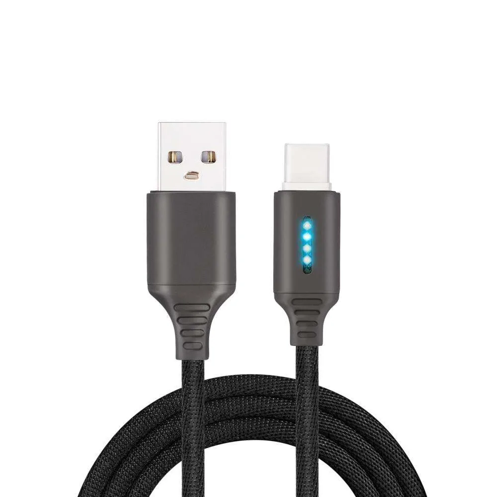 

USB C Cable Auto Power-Off 1m 2.4A Fast Charging for Samsung S9 S8 Huawei P30 Pro Type-C Data Sync Charging Cable for Xiaomi