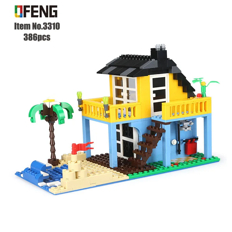 Wange Architecture series Rural villa House Famity Home Figures Building Blocks set children Educational toys Brinquedos Gift