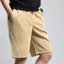 Винтажные мужские шорты кэжуал, большие размеры, длина по колено, хаки, эластичная резинка на талии, вельветовые шорты для мужчин s Bermuda Academy Masculino Swag 6D56
