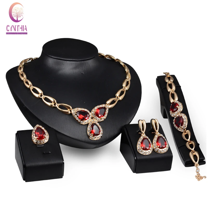 Fine Jewelry Sets Gold color Zircon Pendant Hot Sale Design Austrian