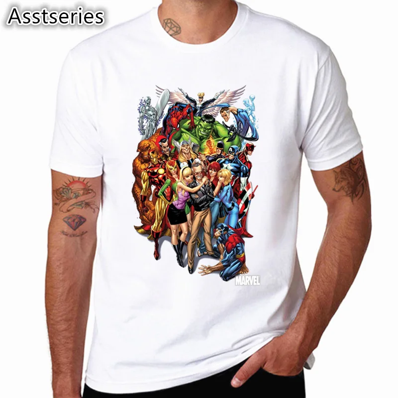 

New High Quality Men Short Sleeve Tshirt Crew Neck Hot male T-Shirt Plus Size stan lee Men's Design Tee Shirts HCP4533
