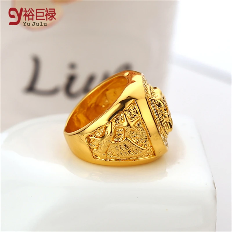 2017 Hip Hop Lion Ring Gold Men High Quality Gold Metal Bling Bling Longer Wedding Rings For Men and Women Couple Hear