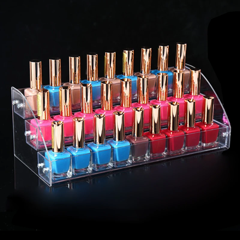Acrylic Three Tier Cosmetic Makeup Nail Polish Varnish Display Stand