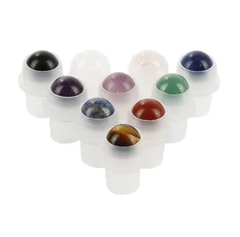 

2019 new Natural Gemstone Roller Ball For 10ml THICK Essential Oil Perfumes Oil Liquids Bottle Roll On Bottles 10 Colors