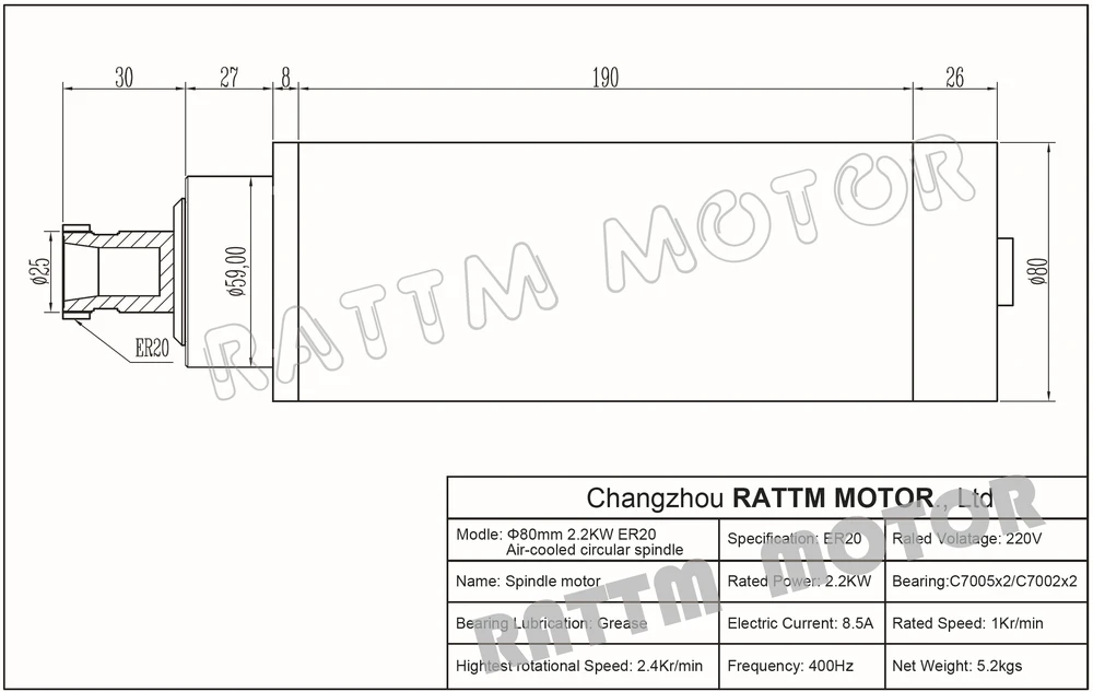 [Доставка ЕС] 2.2KW 220 V с воздушным охлаждением ER20 шпинделя 24000 об/мин 4 подшипника + 2.2KW 220 V Инвертор HY VFD 2HP для ЧПУ Kit