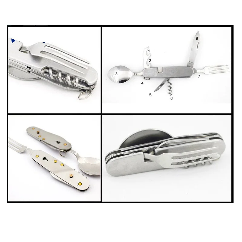 50pcs Multi Tool 8 in 1 stainless steel Outdoor Camping Hiking Folding