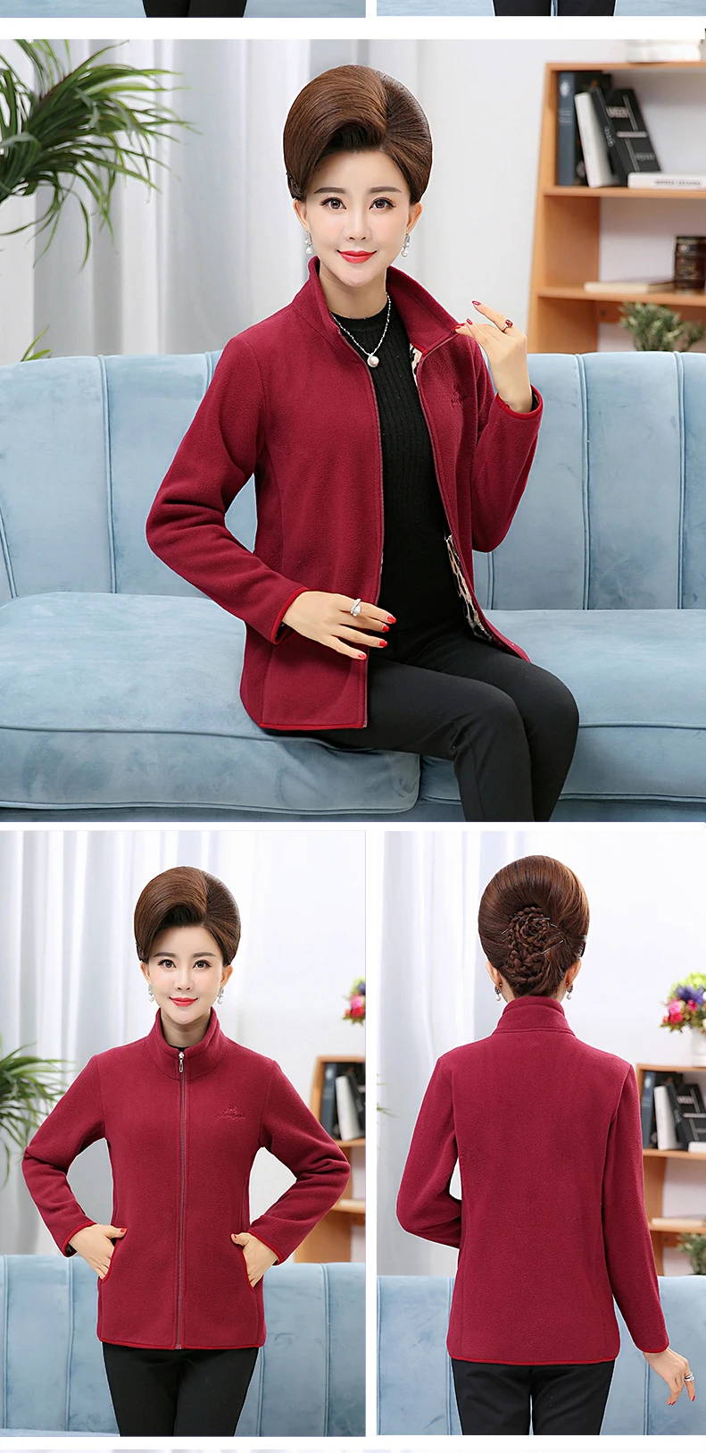 Winter Woman Fleece Jacket Lightweight Warm Coat Leopard Lining Women Stand Collar Outerwear Lady Polar Fleece Coats (5)