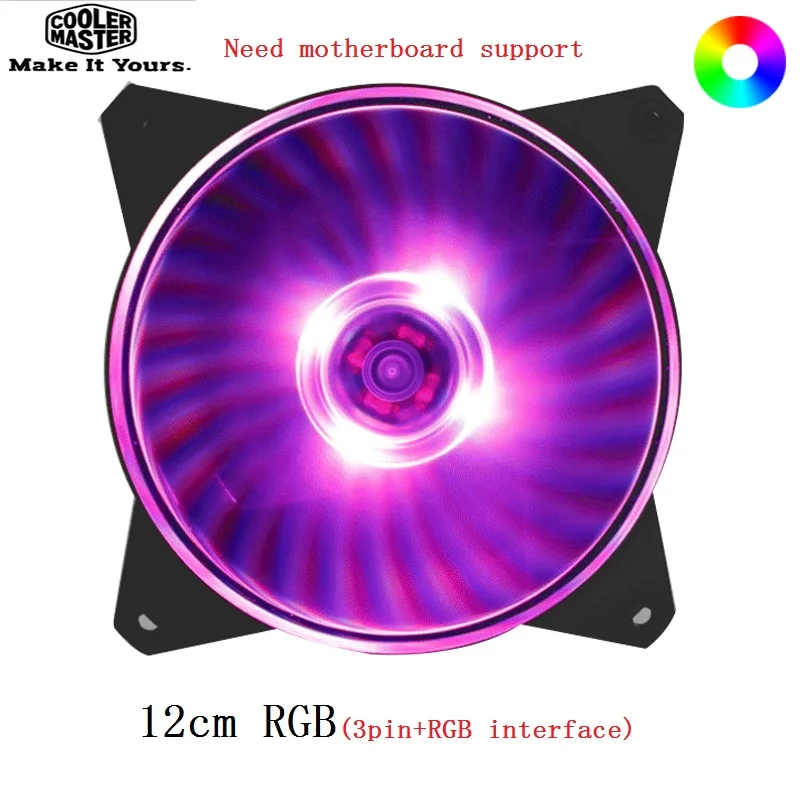 Cooler Master MF120 12 см RGB чехол для компьютера PC охлаждающий вентилятор для процессора кулер радиатор водяного охлаждения 120 мм ШИМ тихий вентилятор для ПК