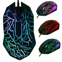 Rato de jogos com fio 3200 dpi led óptico 3 botões 3d usb pro gamer computador ratos para pc ajustável usb mouse de computador com fio(China)