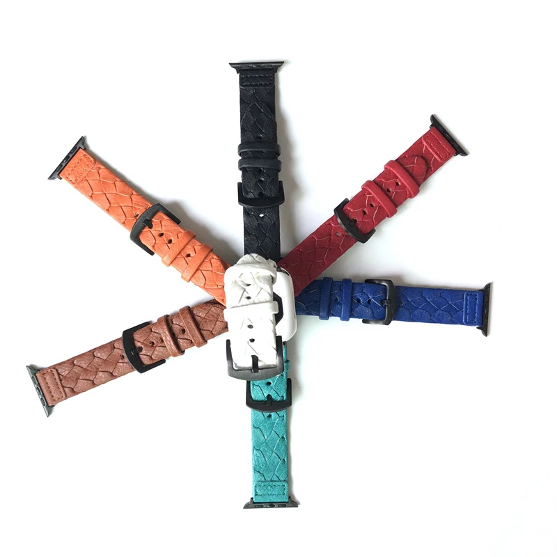 Тканый мягкий ремешок из яловой кожи для Apple Watch Band 38 мм 40 мм 42 мм 44 мм ремешок для Apple iWatch Series 1 2 3 4 браслет