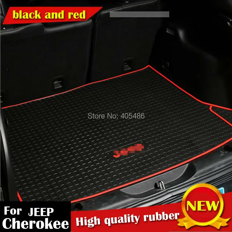 

DHL Cargo Area TrunK Organizer Door Floor Mat Carpet Water Oil Proof Rubber Non-slip mat waterproof For Jeep Cherokee 2014 Up