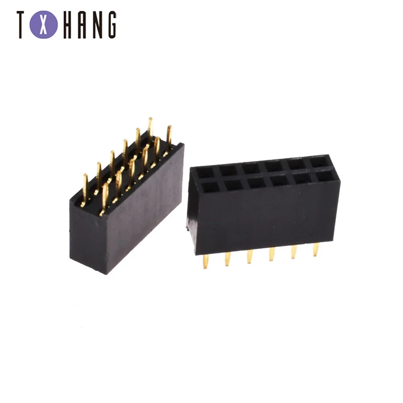 

10PCS 2.54mm Double Row Female 3-40P PCB socket Board Pin Header Connector Strip Pinheader 4 6 8 10 15 20 22 25Pin For Arduino