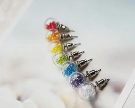 12mm Gl Bubble Stud Earring Pin Diy Ball Plug Earrings 12mm Gl Bubble Stud Earring Pin Diy Ball Plug Earrings Ear Studs Not Include The Fillers In From Jewelry Accessories On
