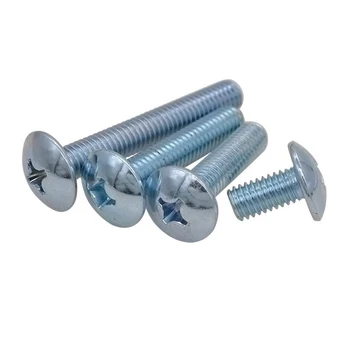 

10pcs M5 carbon steel screw cross slot large flat head machine high quality bolt High brightness screws bolts 35mm-50mm length