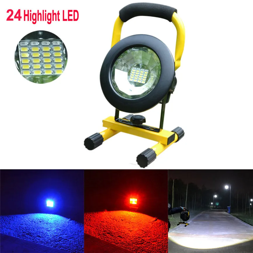 

Super LED Project Lamp 30W 24 LED Portable Rechargeable Flood Light Spot Work US Plug Camping Fishing Lamp Dropshipping