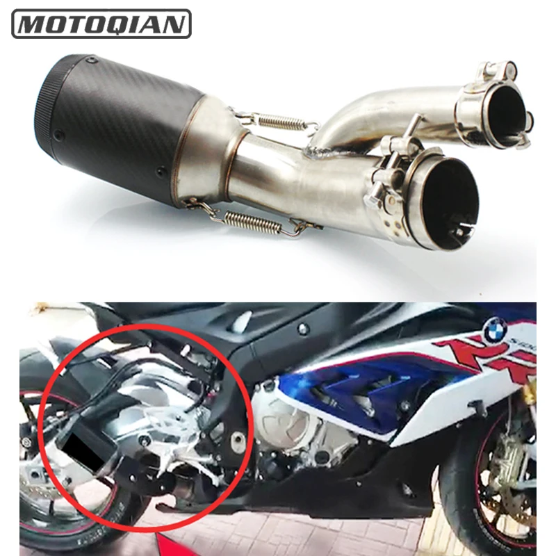 

For BMW S1000RR S1000R S1000XR 2017 2018 Motorcycle 51mm Exhaust Muffler Middle Link Pipe Escape Connection System Connector