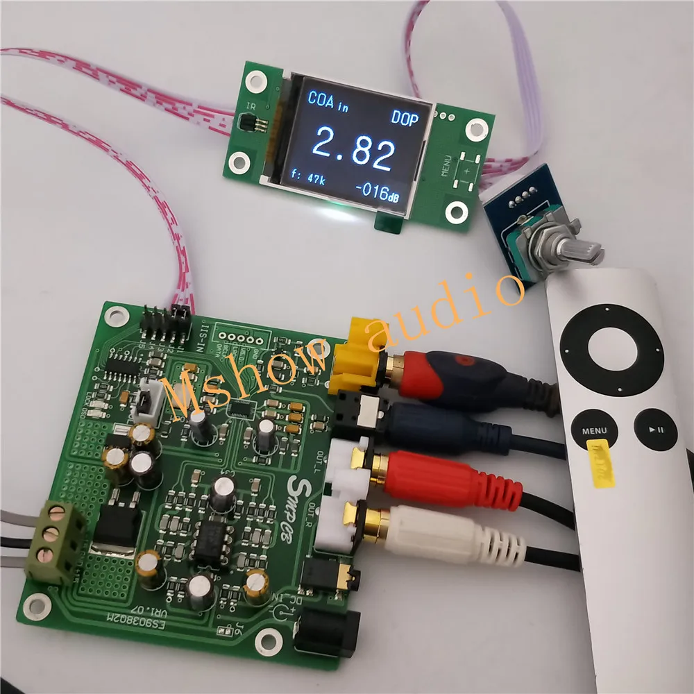

NEW ES9038 ES9038Q2M DAC Decoder board Support IIS DSD 384KHz Coaxial Optical DOP For hifi amplifier audio With TFT display
