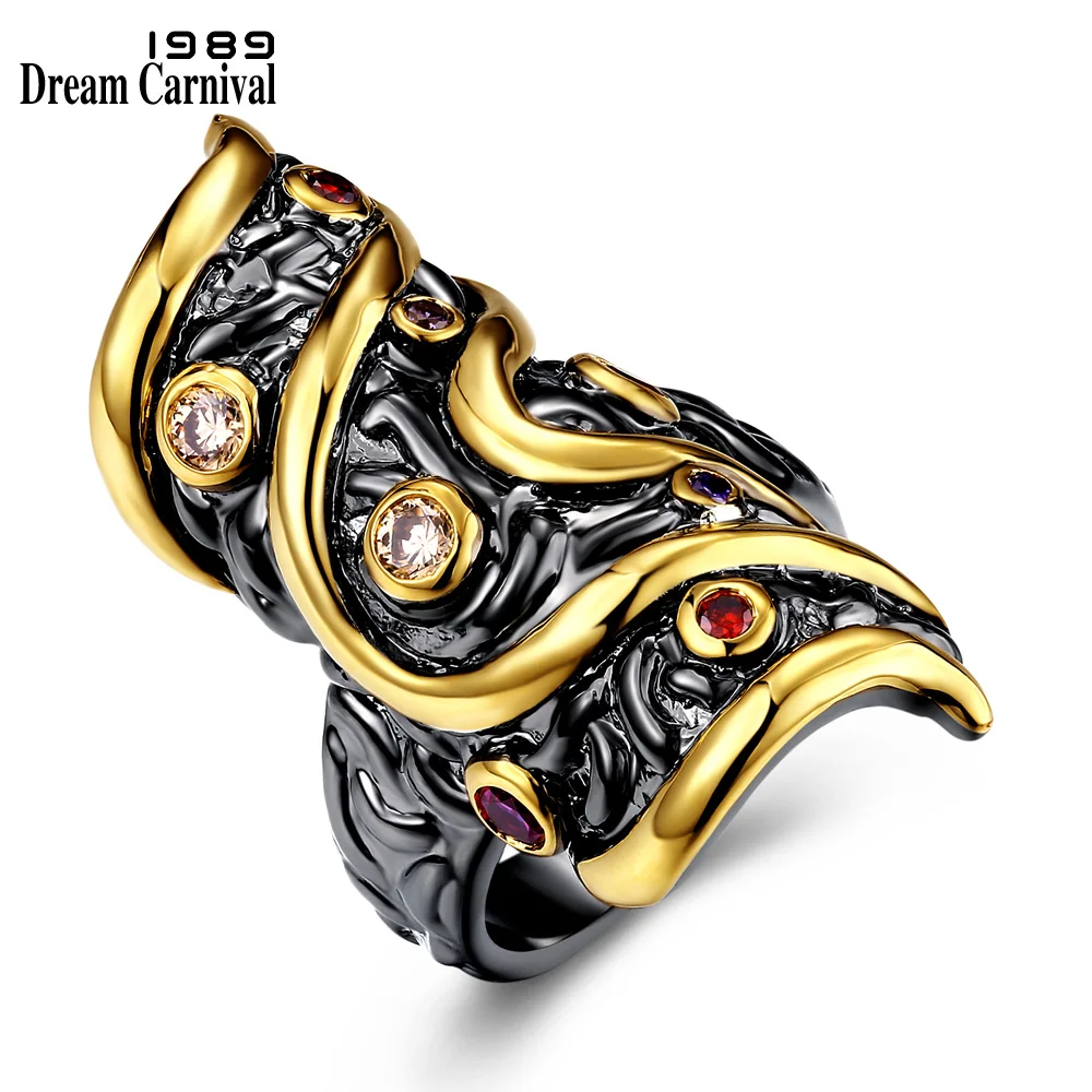 

DreamCarnival 1989 Women Vintage Rings Purple Orange Yellow Fuchsia Zircon Jewelry Anniversary Gift anillos mujer Moda ZR14131