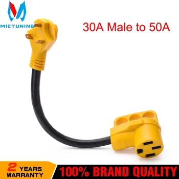 

MICTUNING 18 inch RV Electrical Adapter 30A Male to 50A Female Camper Power Adapter Cord with PowerGrip Handle 125V/3750W