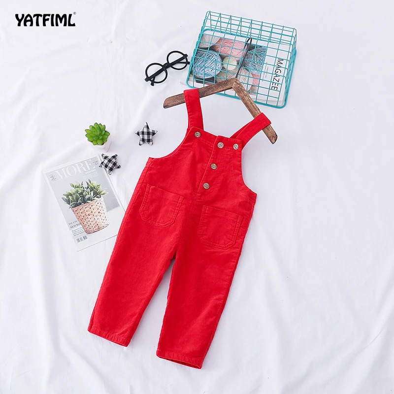 YATFIML/Детские комбинезоны для малышей брюки вельветовый комбинезон Bebe Штаны