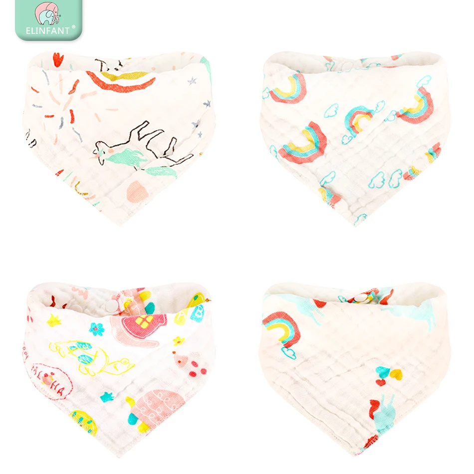 Buy Elinfant 4layers Muslin Baby Bandana Drool Bibs