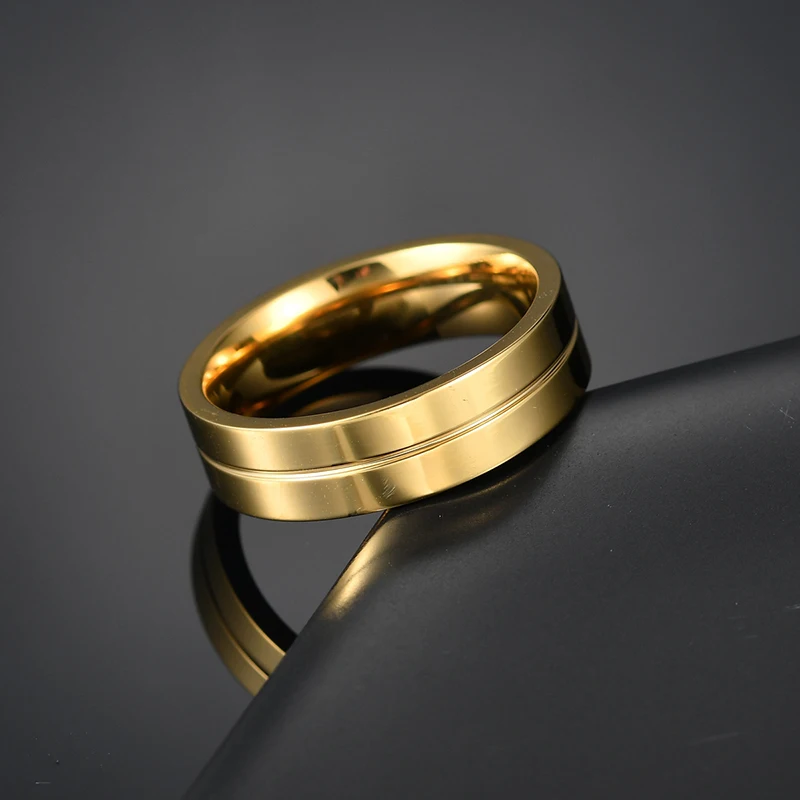 Titanium Steel Couple Rings Engagement Wedding Rings For Women Men 6-12