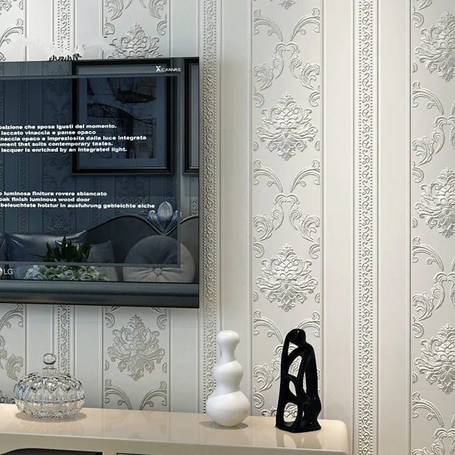 

Modern Vertical Stripes Wallpaper Non-woven Living Room Background 3D Three-Dimensional Pressure Environmental Protection