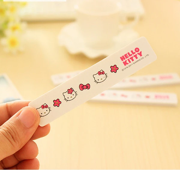 

5Pcs/Lot Cute Hello Kitty Nail File Sanding Buffer Block Pedicure Manicure Buffing Polish Nail Files Boat Beauty Tools