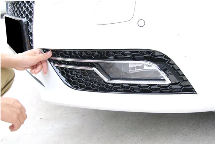 Глянцевый черный+ хром Honeycomb переднего бампера противотуманные фары крышка решетка радиатора часть для Audi A4 S4 RS4 B9 2013