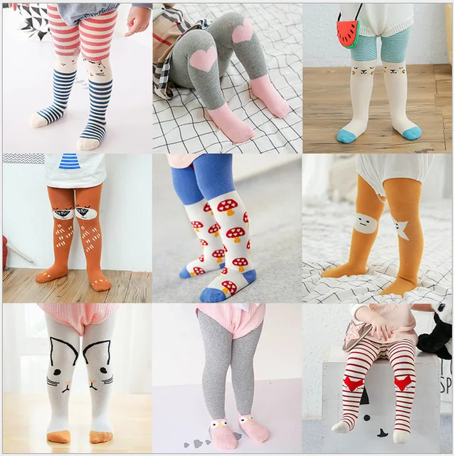 0 3T New Cotton Knitting Baby Tights Infant Girls Boys Cartoon Non Slip