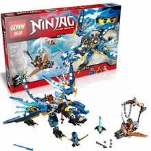 LEPIN 06027 Ninjagoes Jay’s Elemental Dragon Building Block Set Cyren Minifigure Monkey Wretch Toy Compatible with legoe 70602