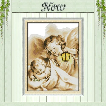 

The angel in dream, baby painting counted print on canvas DMC 14CT 11CT DIY Cross Stitch chinese Embroidery Needlework sets kits