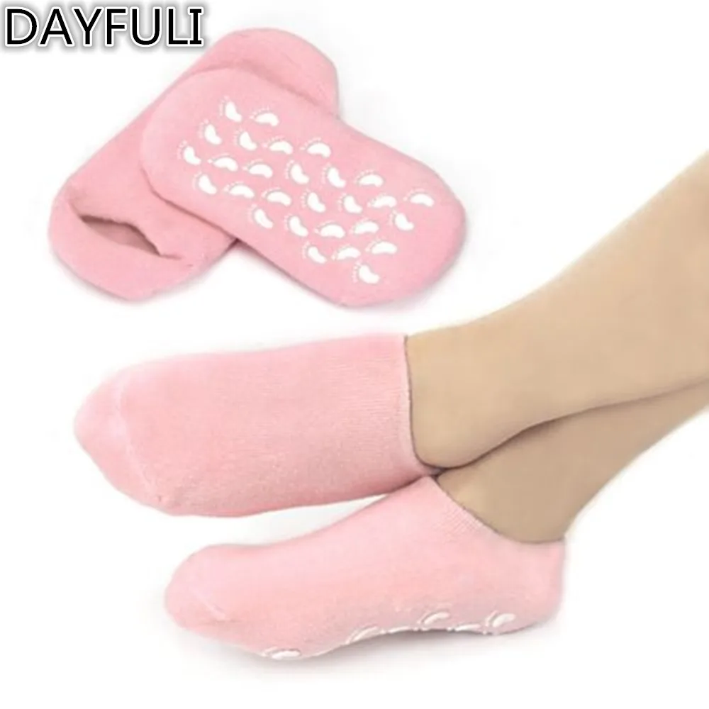 

1 pair Silicone Socks Reusable SPA Gel Moisturizing Socks Gloves Whitening Exfoliating Treatment Smooth Mask Feet Care