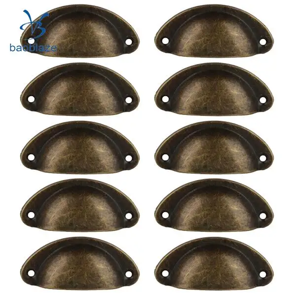  NEW 40Pcs Retro style Brass Cabinet Knob Shell Cup Cupboard Drawer Pull Handle Bronze	