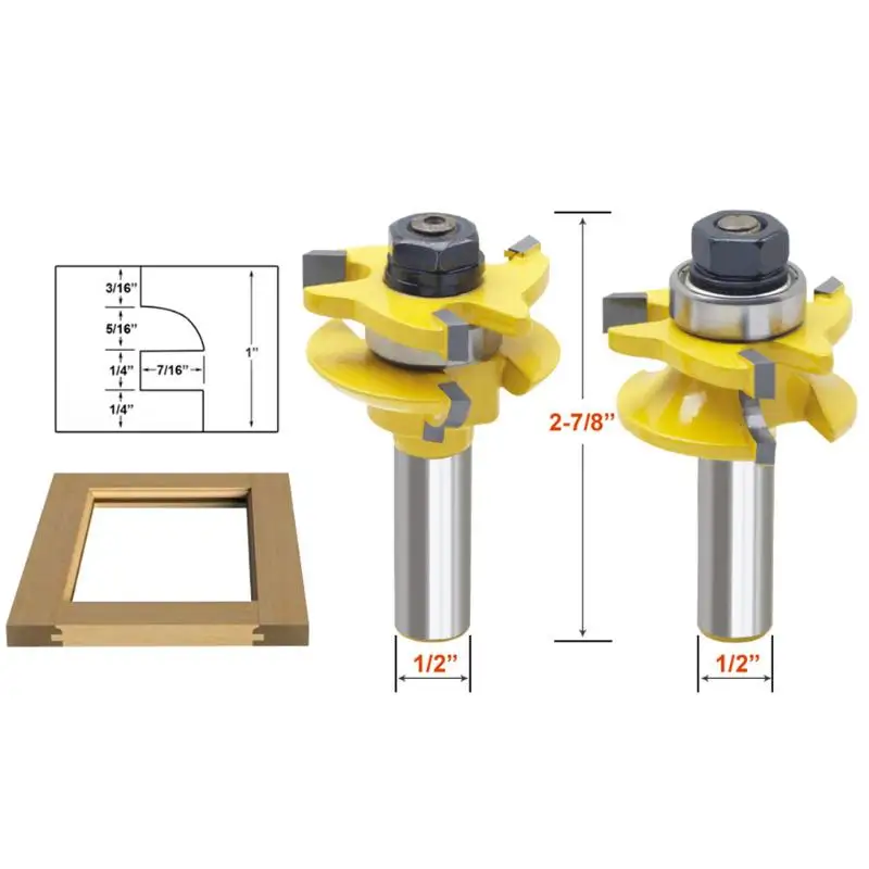 

3pcs/lot 1/2" Shank Round Milling Cutter Cabinet Door Router Bit Wood Working Cutting Tool for Woodwork Cutter drilling tools