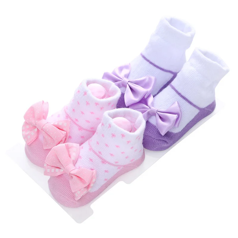 

2Pairs/Lot Newborn Socks Lace Flower Bowknot Princess Baby Girl Socks 0-12 Months Baby Socks Sokken Girls Sock