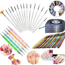 Набор для нейл-арта с полоской ленты Красочные Стразы распиловка ручки кисти Прямая поставка