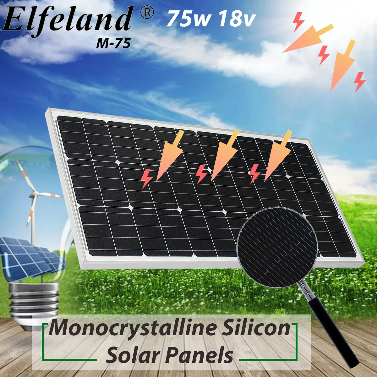 

18V 100W Solar Panel Charger Monocrystalline Solar Cells Module Kit 12V Car Battery Charger With Waterproof Aluminum Alloy Frame