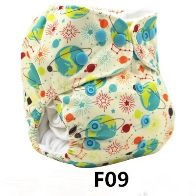 Baby Washable Reusable Cloth Diaper Waterproof Adjustable Cloth Nappy Baby Cloth Diaper Cover With 1pc Microfiber Insert - Цвет: F09