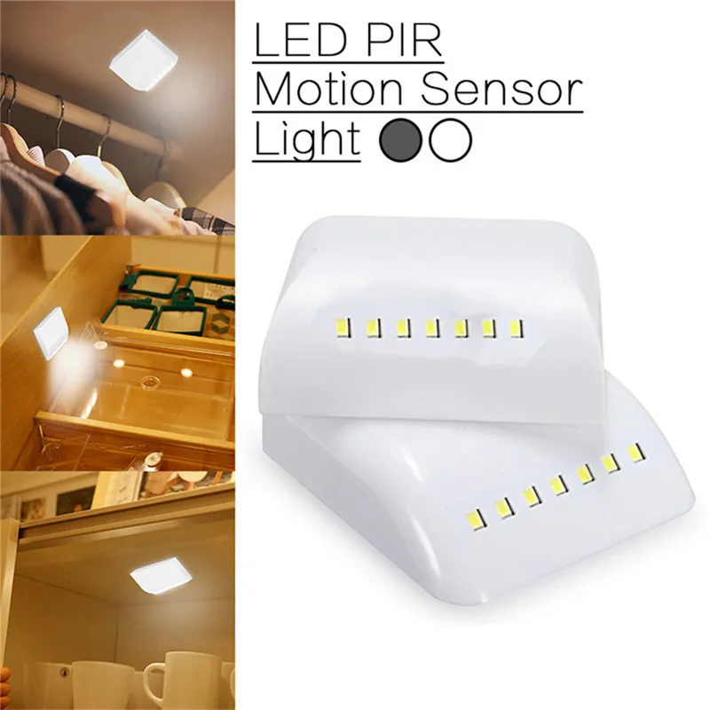 SXZM 7 LED ضوء الليل الذكية البير محس حركة ليلة مصباح DC5V 2 * AAA بطارية ABS جدار ضوء المطبخ مجلس الوزراء درج غرفة نوم مصابيح