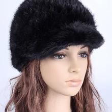 Зимняя теплая шапка качественная норковая шапка женская меховая шапка