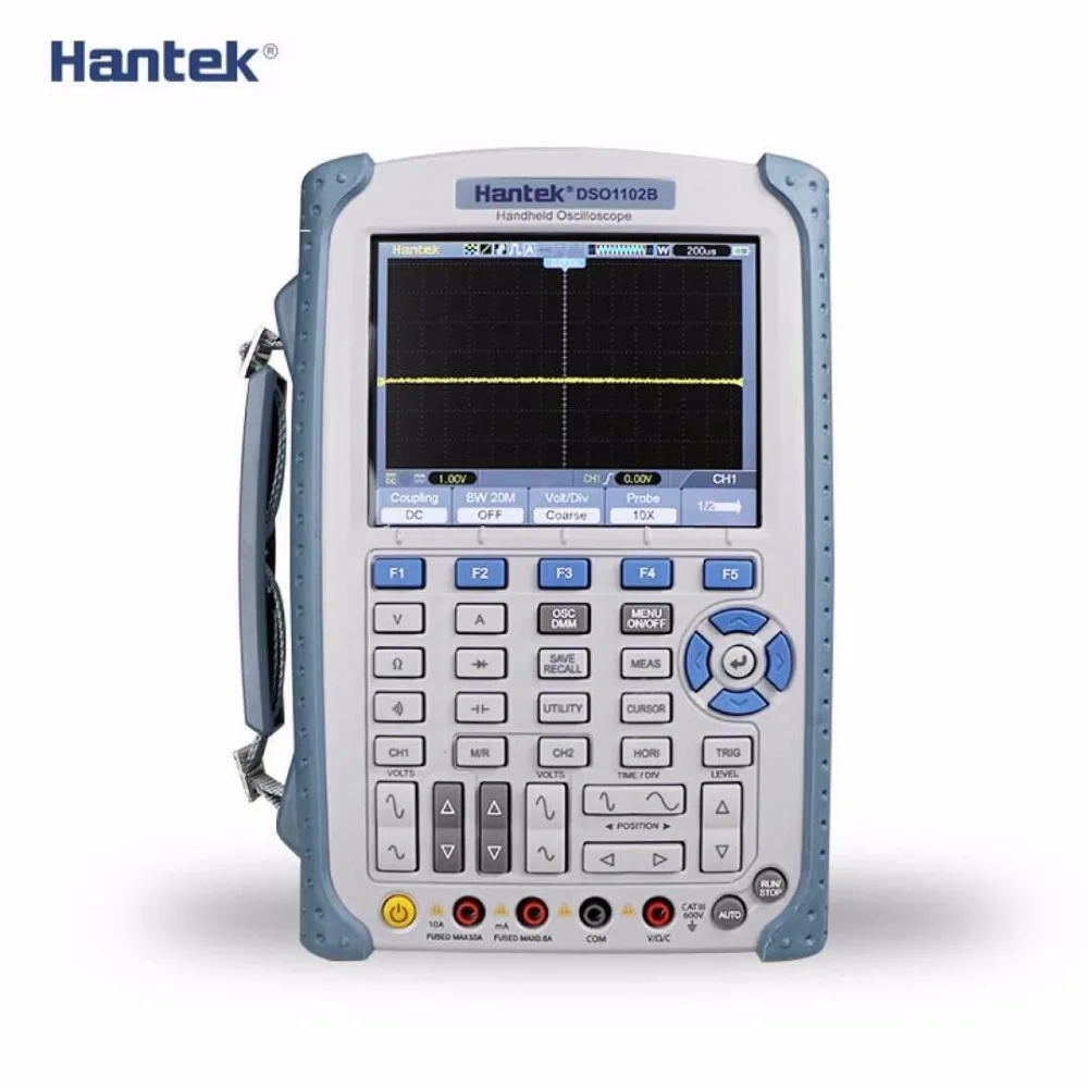 Hantek DSO1102B 2 канала Ручной цифровой осциллограф 100 МГц полоса пропускания USB Osciloscopio 6000 отсчетов DMM мультиметр 1GSa/s