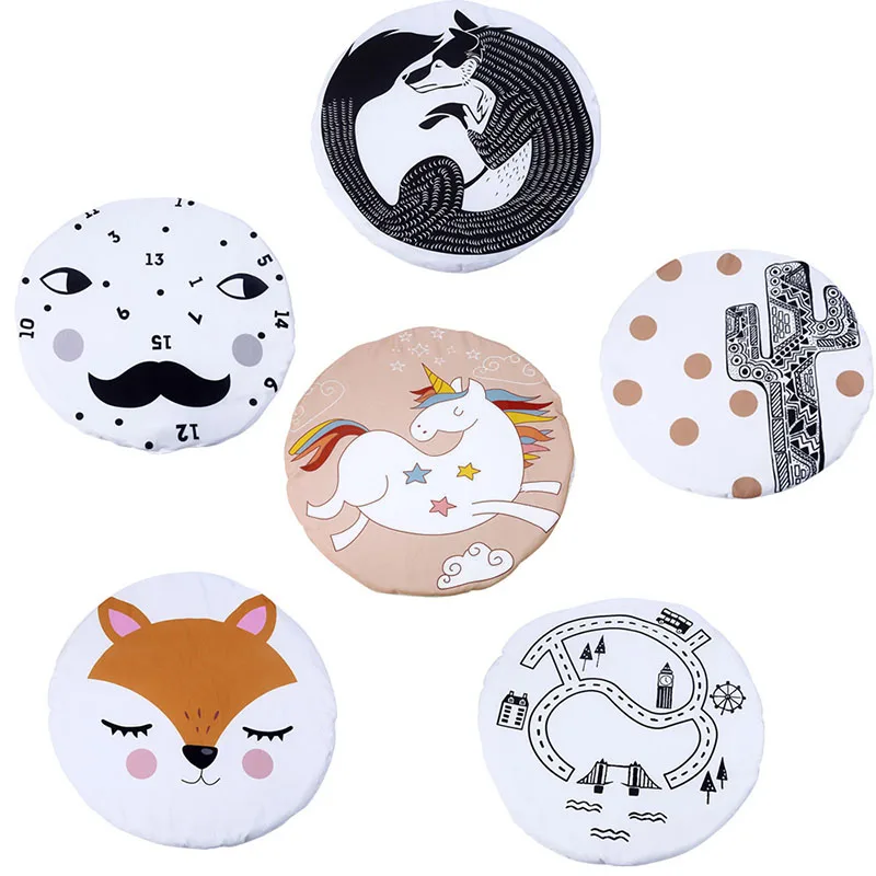 

Baby Blanket Cotton Round Carpet Kids Play mats Baby Kids Crawling Blanket Play Mat 90*90cm