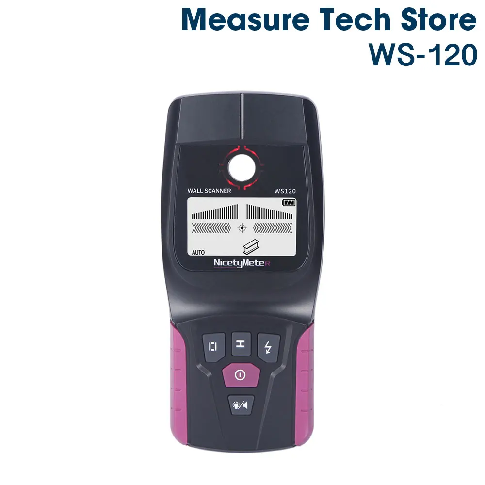 

Nicetymeter WS-120 Handheld Multifunction Wall Detector Metal Wood Cable Wire Stud Pipe Finder Scanner LED Beep DIY WS120 Tester