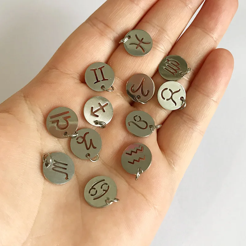 Semitree 12 шт./компл. 316L нержавеющая сталь двенадцать созвездий зодиака Подвеска DIY