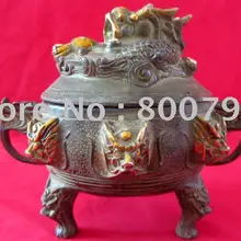 Редкие Династии Цин Бронзовый Дракон Благовония плита