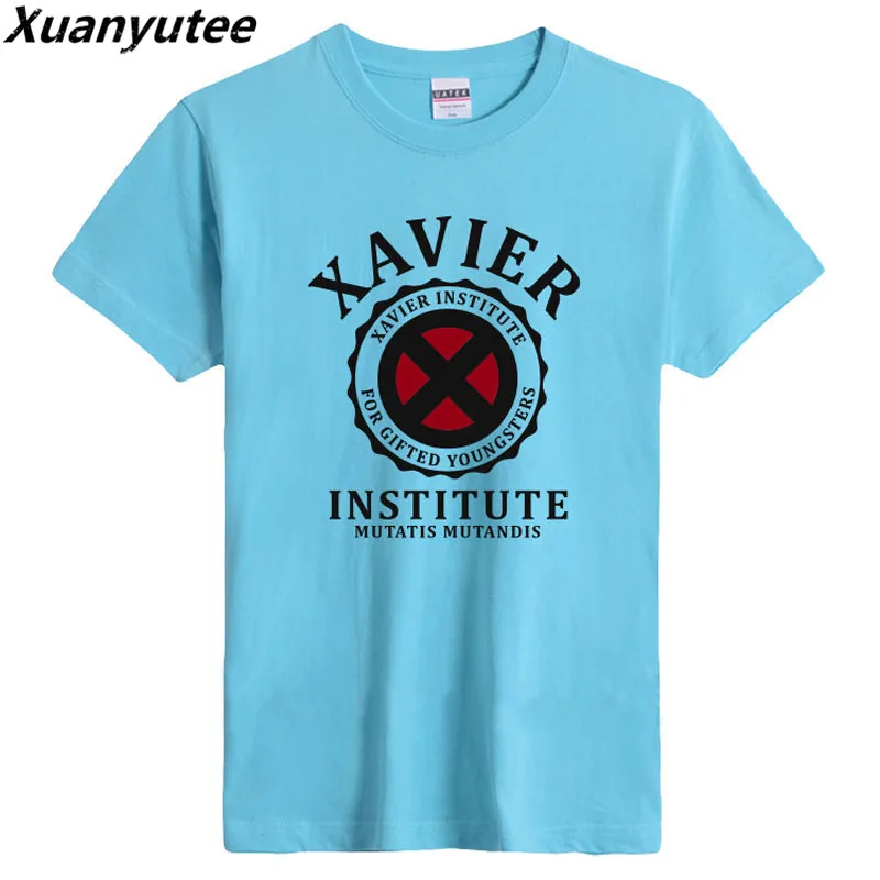 Xuanyute Xavier Institute T-shirt Men Summer Cotton O-neck Short Sleeved EU S 3XL Big Yard Casual Fit Print Gift Tee Shirt Homme | Мужская