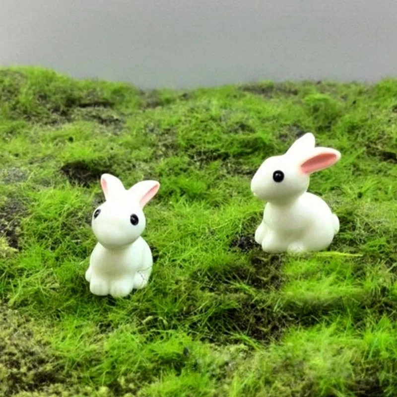 

10pcs/pack Lovely Miniature Rabbit Resin Garden decor Bunny Ornament Flower Plant Pot Home Figurine Animal Decoration Supplies