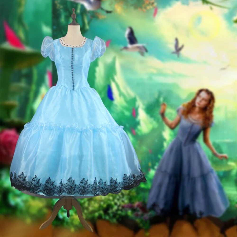Алиса в стране чудес Фильм Алиса голубое платье косплэй вечерние партии индивидуальный заказ