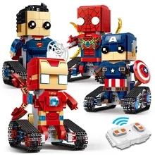 RC прогулки Brickheadz мини фигурка блок Супер Герои животные Кролик Мышь Мультфильм фигурки Строительные кирпичи умные игрушки